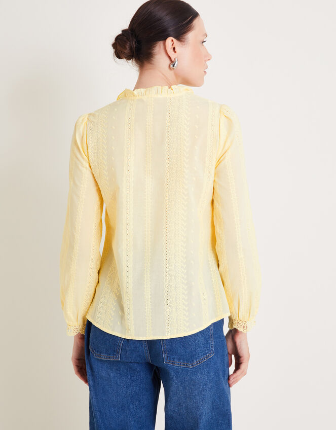 Cora Embroidered Shirt, Yellow (YELLOW), large