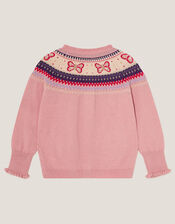 Butterfly Fair Isle Cardigan , Pink (PINK), large