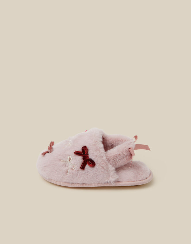 Bow Fluffy Slippers, Pink (PINK), large