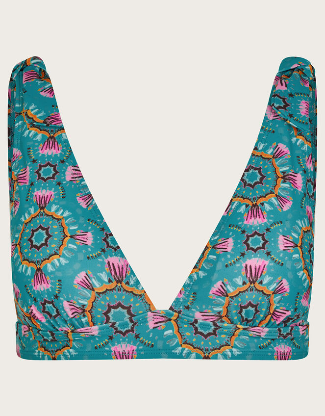 Carla Print Bikini Top, Teal (TEAL), large