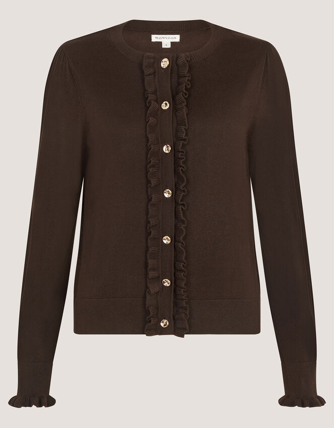 Ruby Frill Cardigan Brown