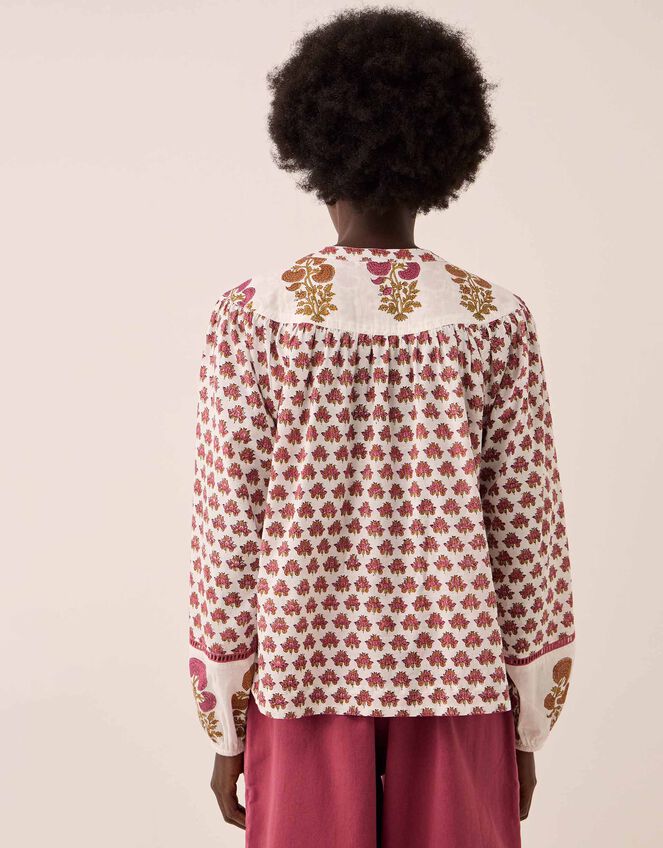 East Karmen Woodblock Print Blouse, Pink (PINK), large