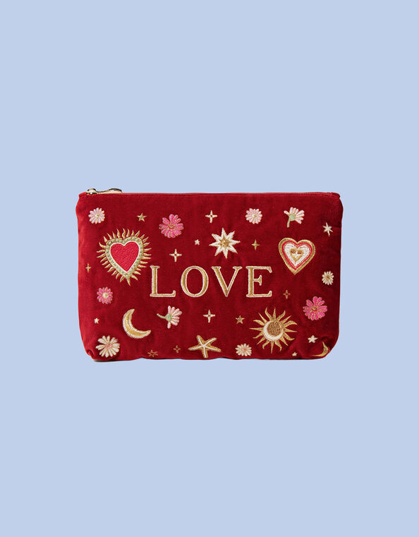 Elizabeth Scarlett Love Charm Velvet Pouch, , large
