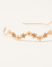 Wavey Gem Flower Headband, , large