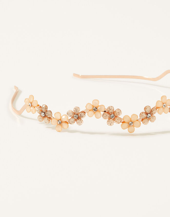 Wavey Gem Flower Headband, , large