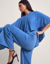 Delia Drape Jumpsuit, Blue (BLUE), large