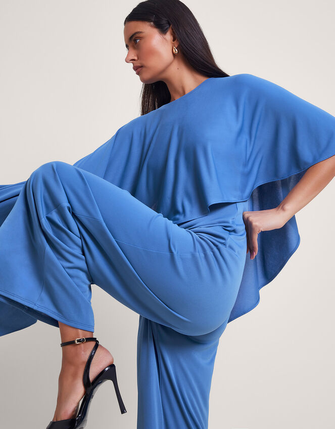Delia Drape Jumpsuit, Blue (BLUE), large