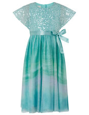 Mermaid Sequin Ombre Maxi Dress, Blue (BLUE), large