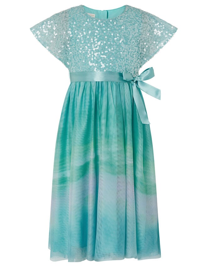 Mermaid Sequin Ombre Maxi Dress, Blue (BLUE), large