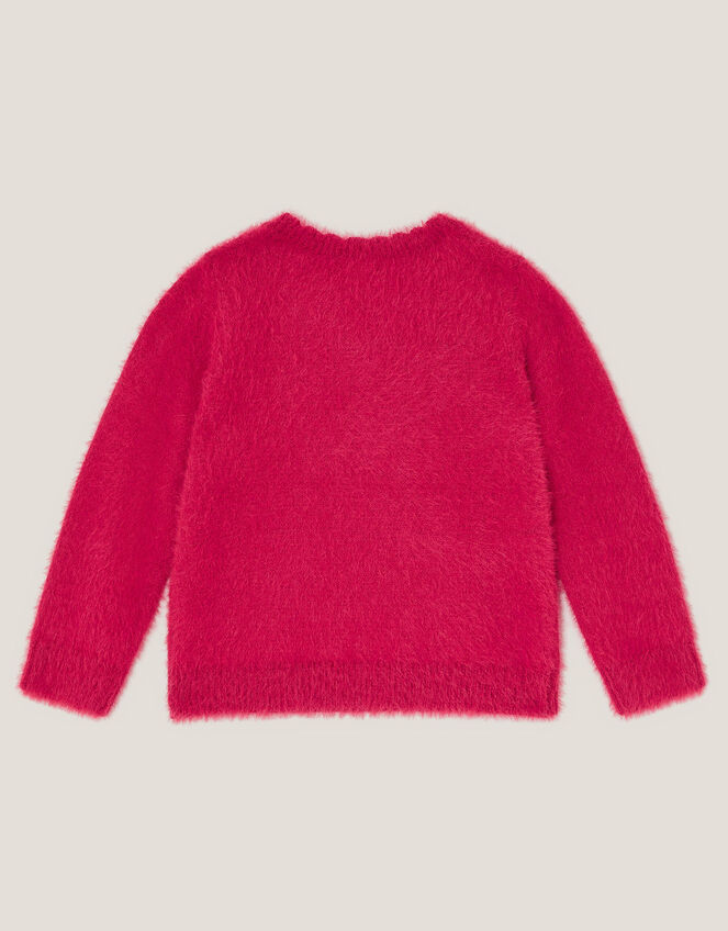 Embellished Tree Fuzzy Christmas Jumper, Red (RED), large