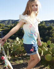 Cupcake Unicorn Ombre T-Shirt, Blue (BLUE), large