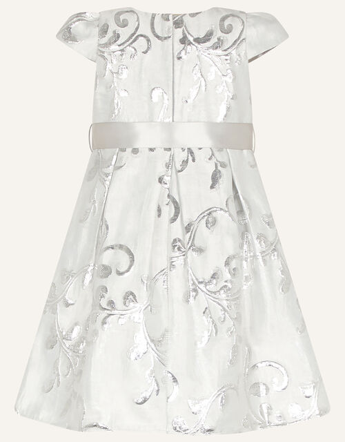Baby Mira Jacquard Dress, Silver (SILVER), large