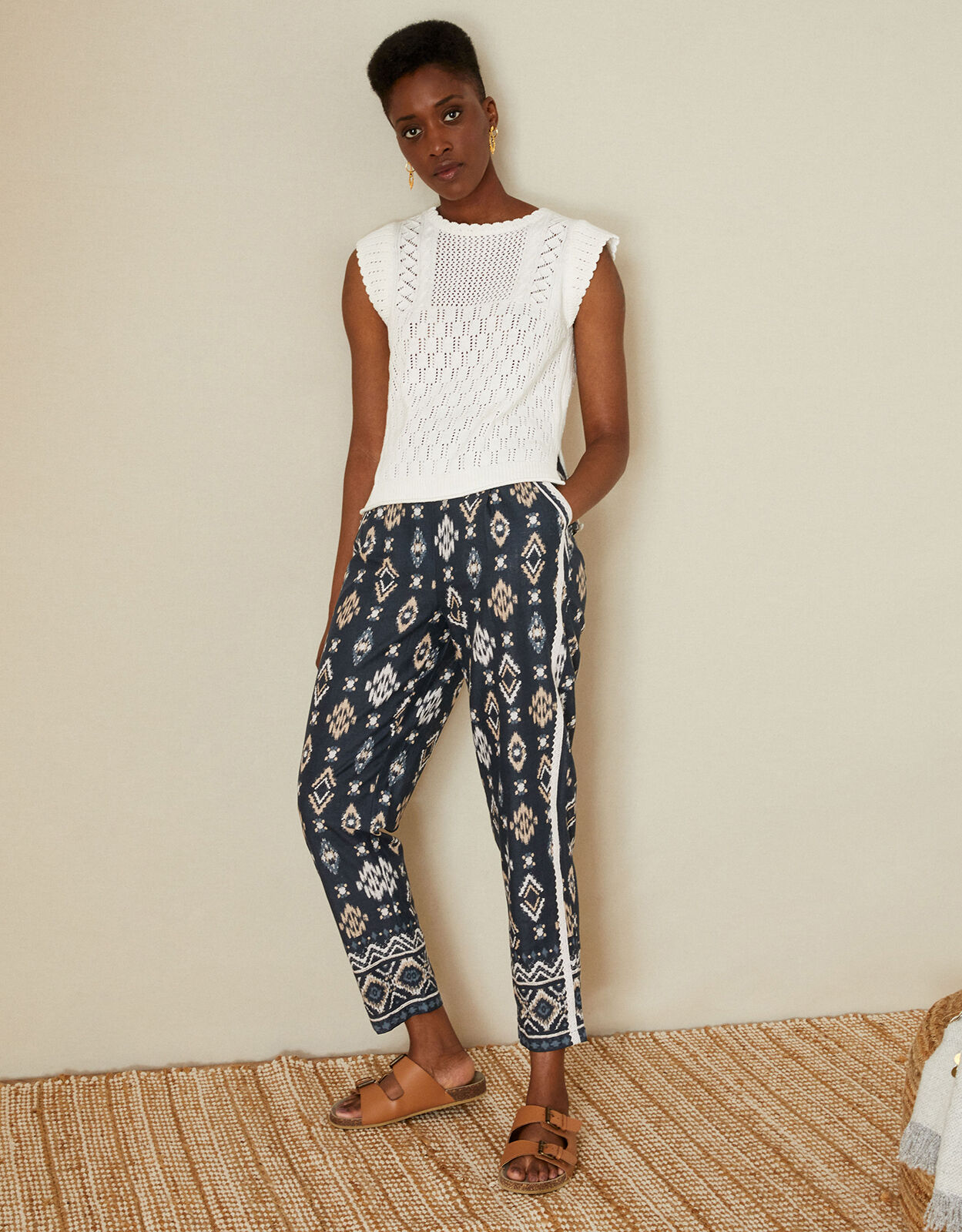 Ladies pull on discount summer trousers