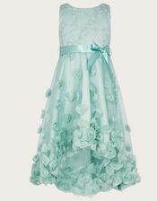Ivy 3D Roses High Low Dress, Green (GREEN), large