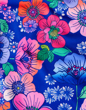 Retro Floral Swimsuit , Blue (BLUE), large