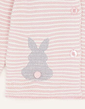 Newborn Bunny Striped Cardigan, Pink (PINK), large