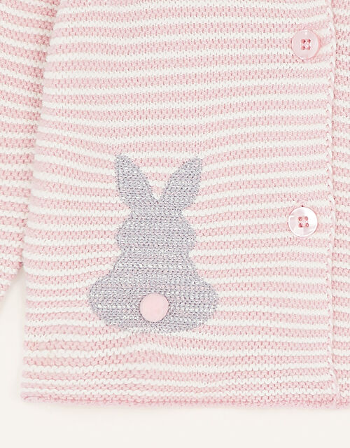 Newborn Bunny Striped Cardigan, Pink (PINK), large