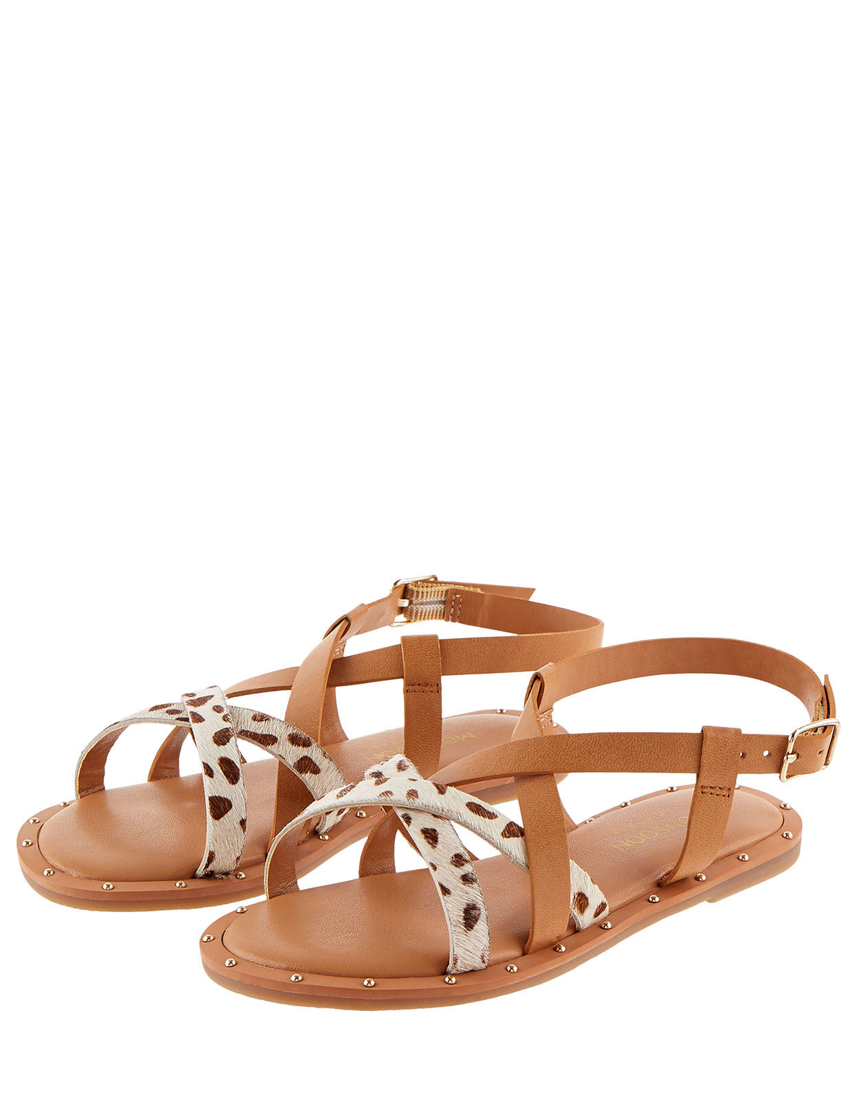 Animal print sales flat sandals uk
