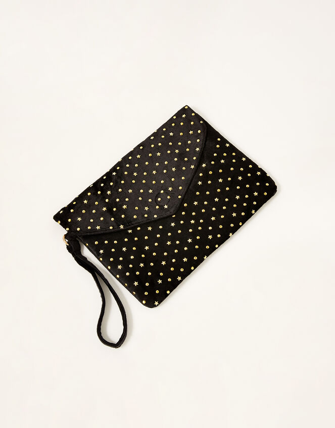 Velvet Embellished Clutch Bag , , large