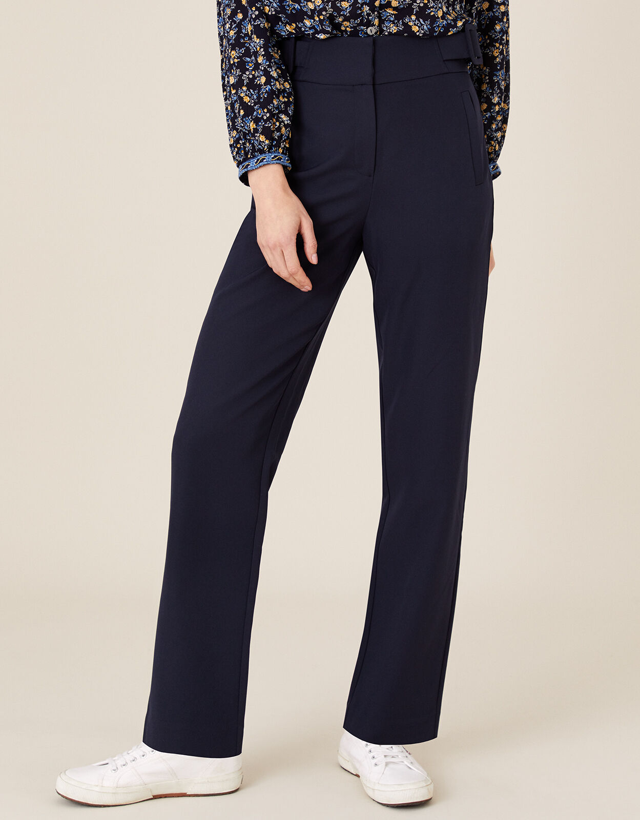 Monsoon navy trousers online