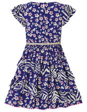 S.E.W Eloise Mixed Print Dress, Blue (NAVY), large