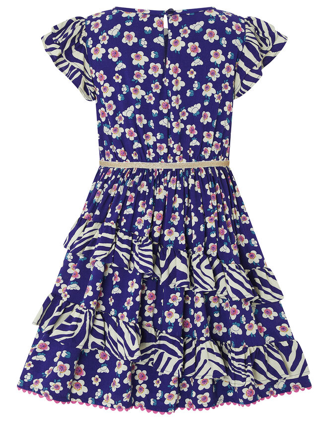 S.E.W Eloise Mixed Print Dress, Blue (NAVY), large