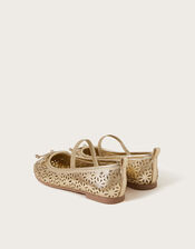 Cutwork Metallic Ballet Flat, Gold (GOLD), large