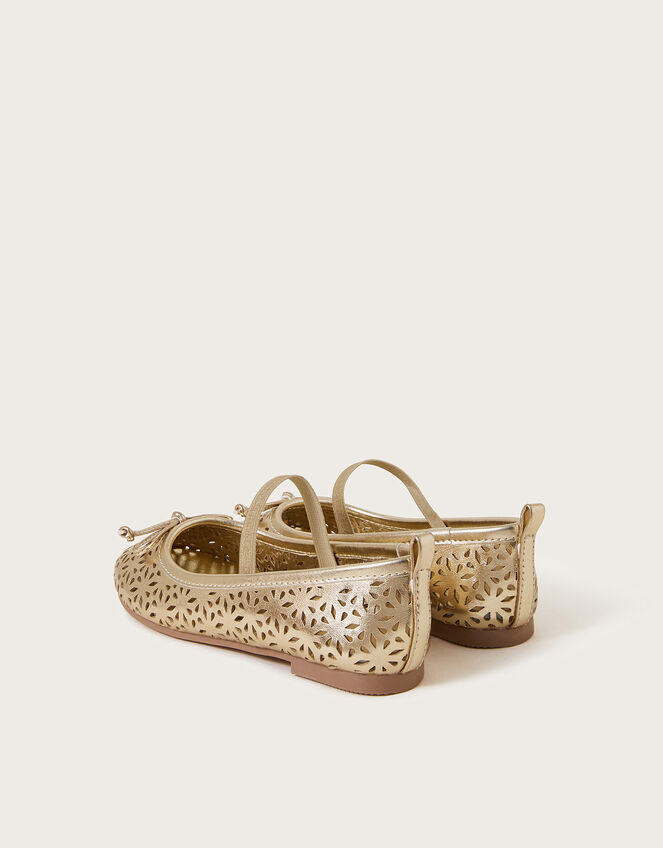 Cutwork Metallic Ballet Flat, Gold (GOLD), large