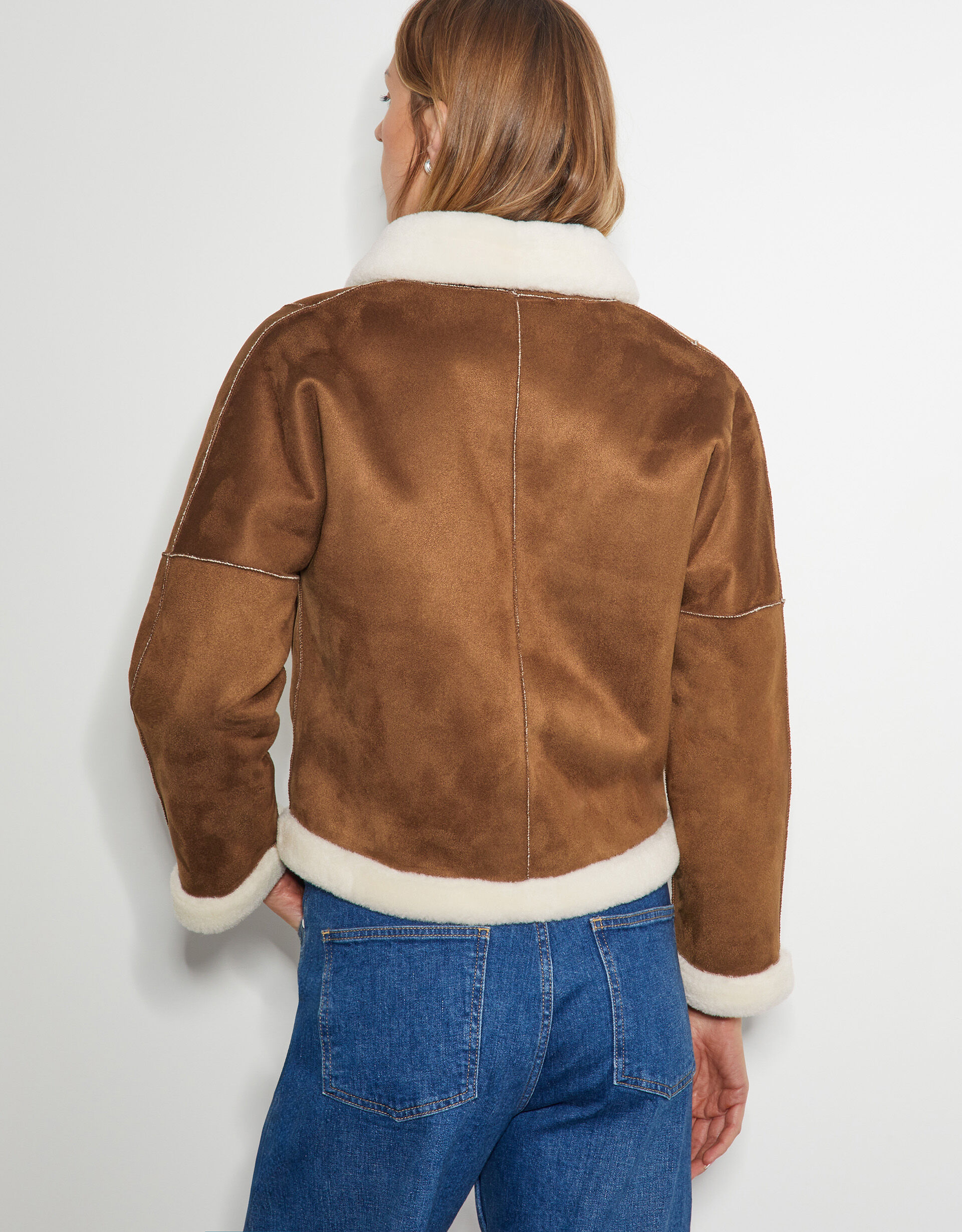 Jojo Reversible Faux Shearling Jacket Tan