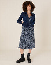 Dark Wash Denim Jacket, Blue (INDIGO), large