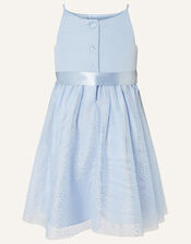Baby Foil Spot Shimmer Dress, Blue (PALE BLUE), large