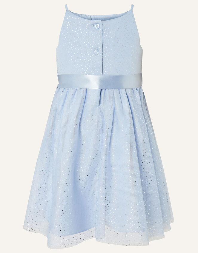 Baby Foil Spot Shimmer Dress, Blue (PALE BLUE), large