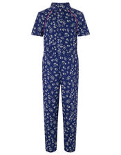 Phoebe Ditsy Floral Jumpsuit, Blue (NAVY), large