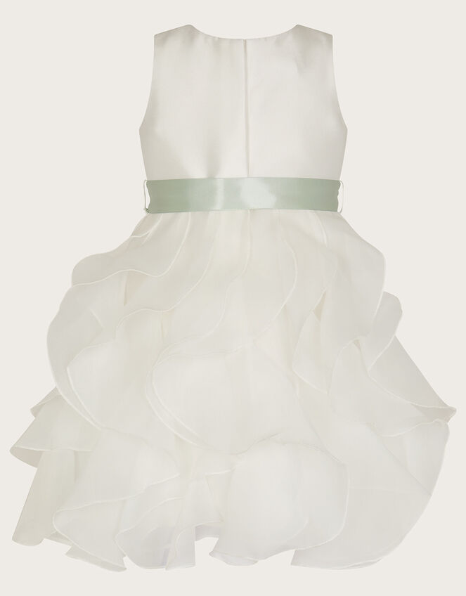 Baby Cannes Organza Ruffle Dress, Ivory (IVORY), large