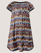 Sequin Stripe Party Dress, Multi (MULTI), large