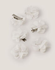 6-Pack Mini Pom Pom Hair Clips, Ivory (IVORY), large