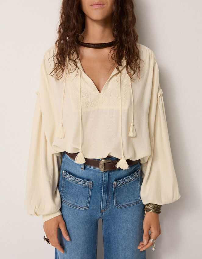 Maison Hotel Giuletta Wide Leg Jeans, Blue (BLUE), large