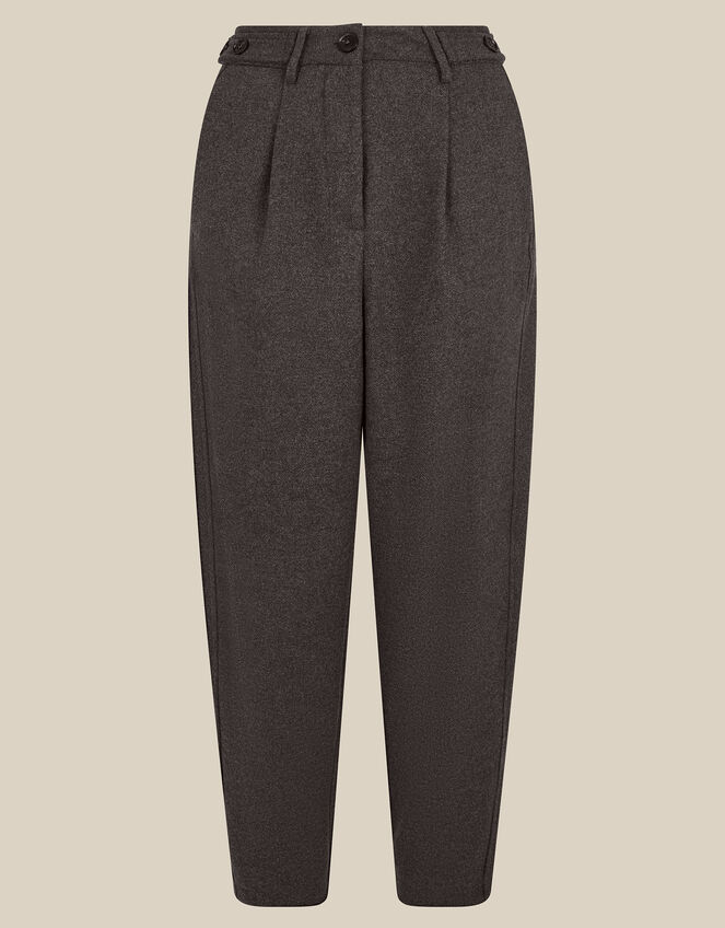 Orla High Waisted Barrel Leg Trousers, Grey (CHARCOAL), large