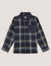 Check Print Shirt, Blue (BLUE), large