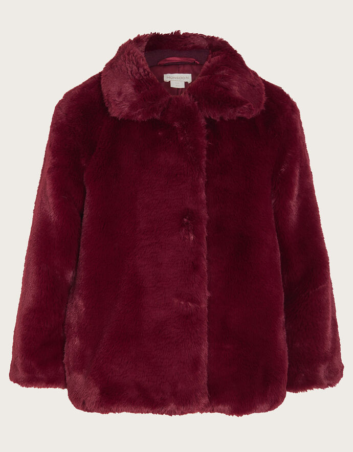 Collared Faux Fur Jacket