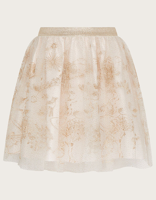 Land of Wonder Embroidered Skirt , Gold (GOLD), large