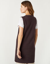 Button Longline Tabard, Brown (CHOCOLATE), large