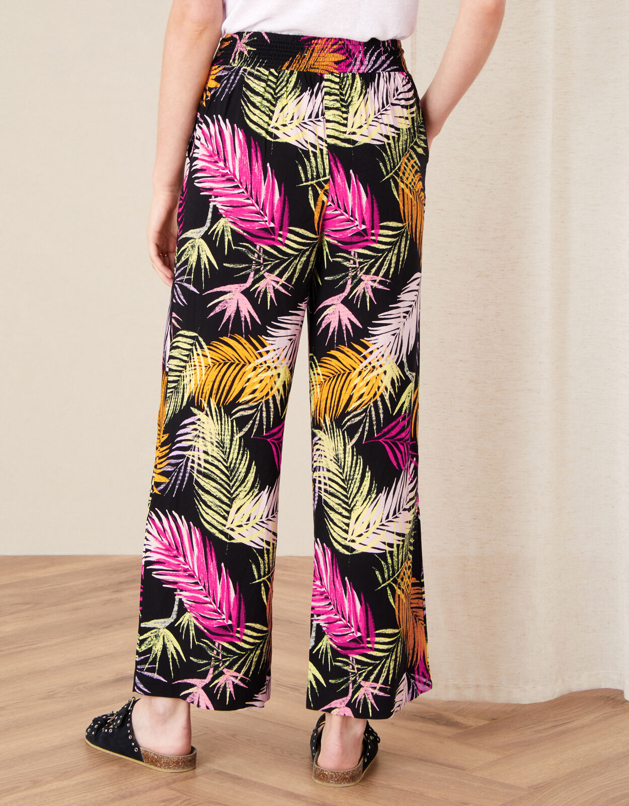 Palm print wide leg trousers Outlet