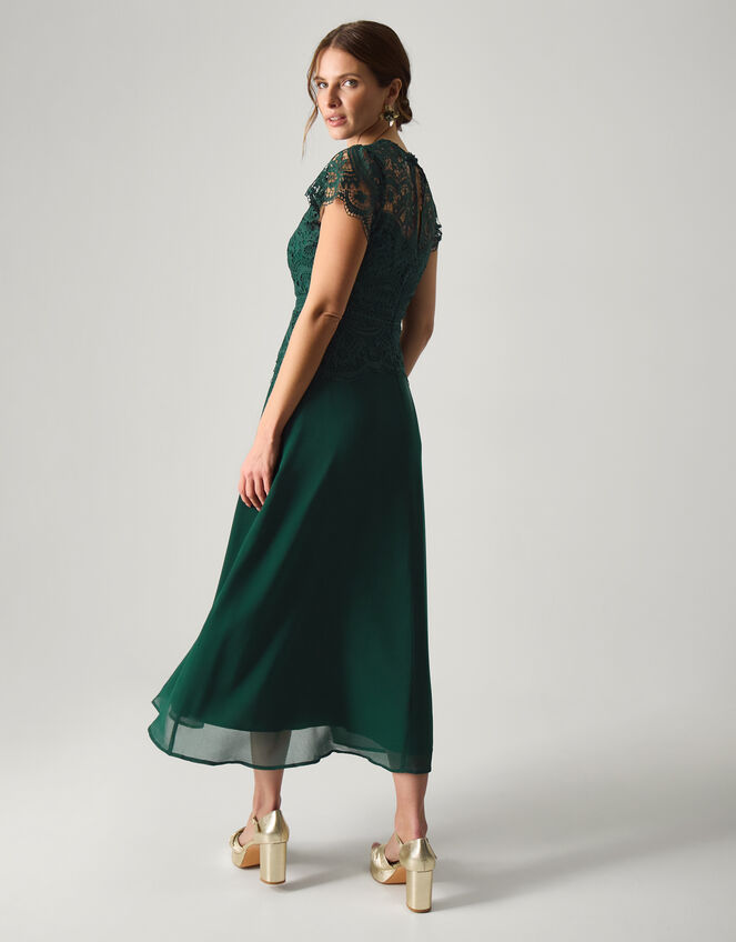 Monica Lace Midi Bridesmaid Dress Green