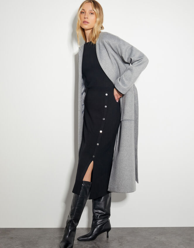 Ciara Button Midi Jumper Dress, Black (BLACK), large