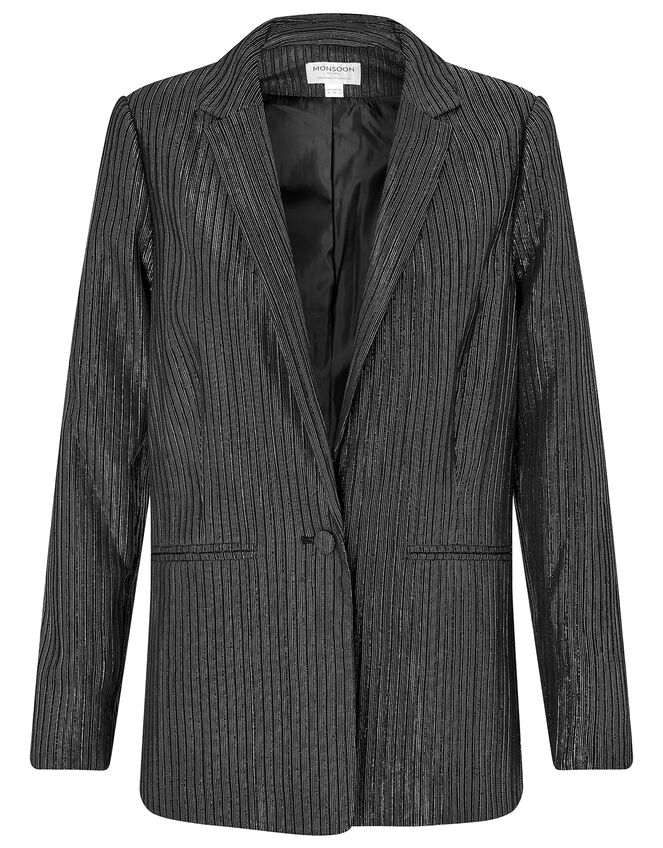 Mizzy Metallic Oversized Blazer, Silver (SILVER), large