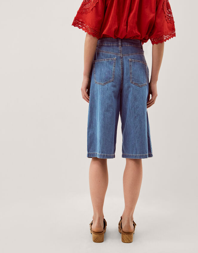 Raye Longline Denim Shorts Blue