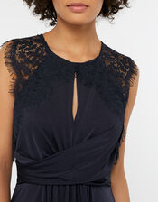 Yasmeen Lace Jersey Maxi Bridesmaid Dress, Blue (NAVY), large