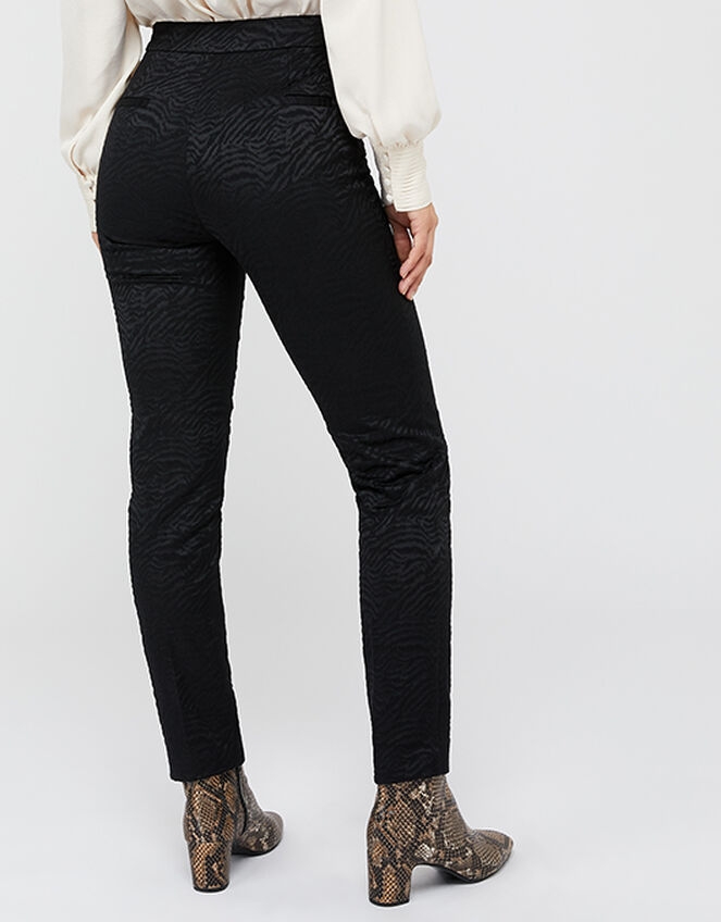 Zeta Zebra Jacquard Trousers, Black (BLACK), large