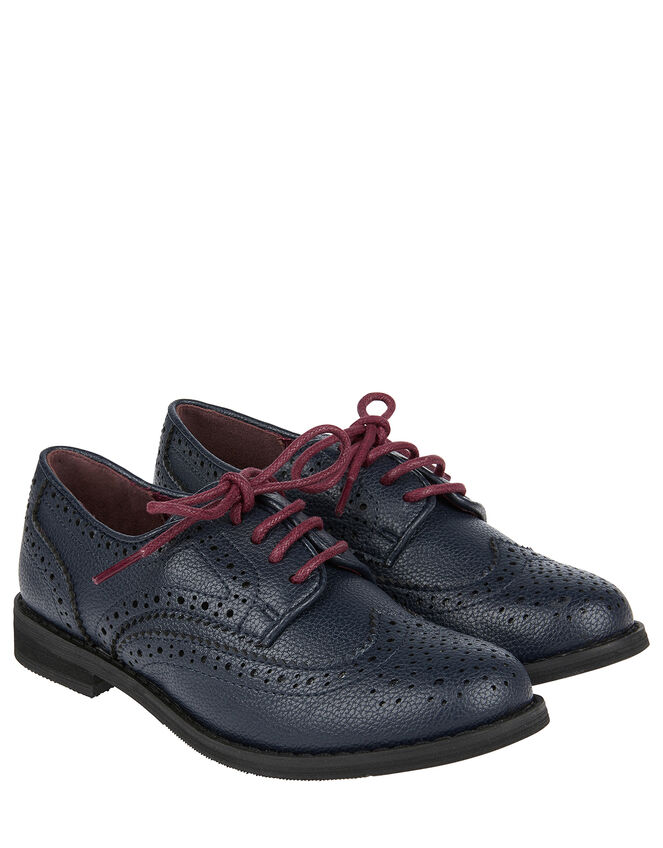 Preppy Brogue Shoes, Blue (NAVY), large